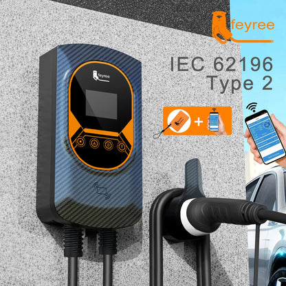 Smart EV Wallbox Charger - Adjustable 32A WiFi Electric Vehicle Station