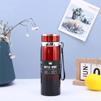 Insulated Stainless Steel Vacuum Flask - 800ml/1000ml Thermal Water Bottle
