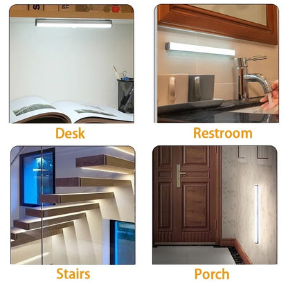 Rechargeable LED Motion Sensor Cabinet Light - Wireless USB-C Night Light for Kitchen & Closet