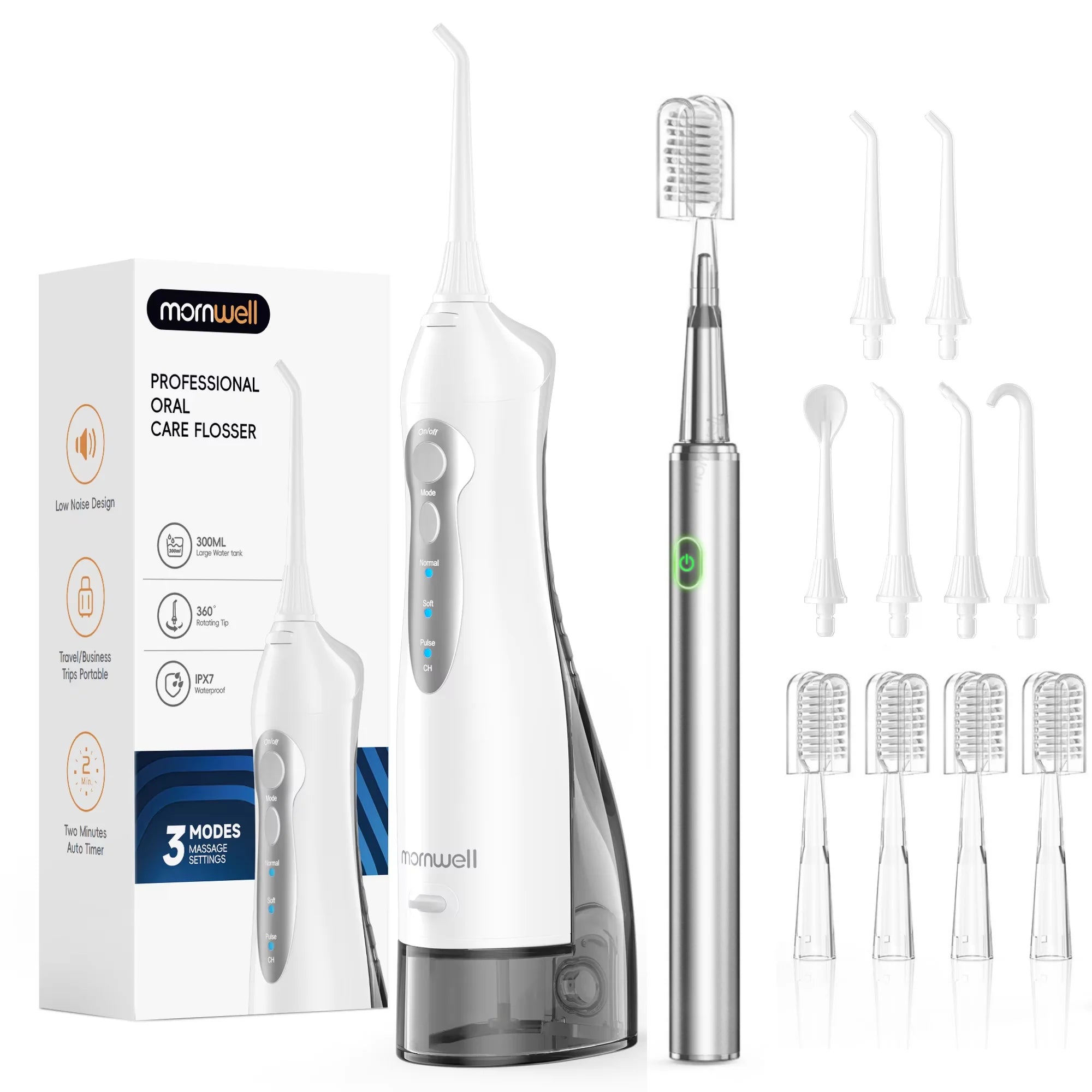 Portable Dental Oral Irrigator & Sonic Toothbrush Combo Set for Deep Cleaning - 28