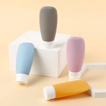 Leak-Proof Silicone Travel Bottles - Refillable Squeezable Containers for Toiletries