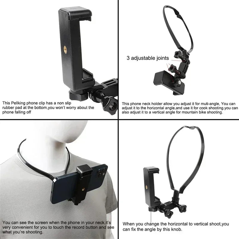 Hands-Free Neck Phone Mount for First-Person POV Video Recording