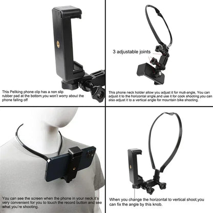 Hands-Free Neck Phone Mount for First-Person POV Video Recording