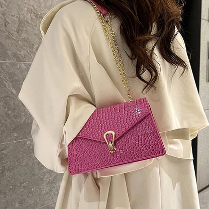 Luxury Croco Chain Shoulder Bag