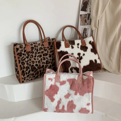 Leopard Faux Fur Tote