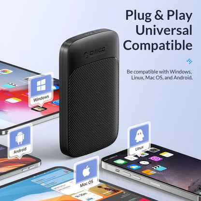 ORICO 2.5" USB 3.1 Type-C HDD/SSD Enclosure - 6Gbps Portable Hard Drive Case