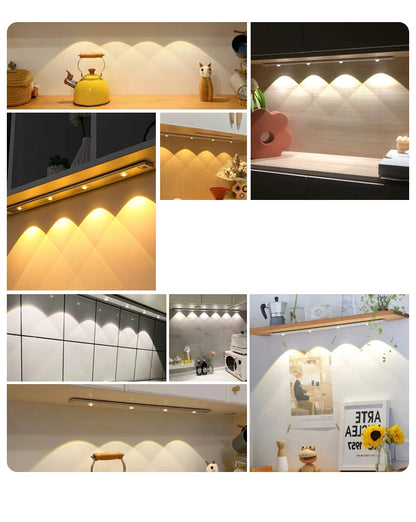 Ultra-Thin Motion Sensor Cabinet Light - Rechargeable Dimmable LED Under Counter Lighting