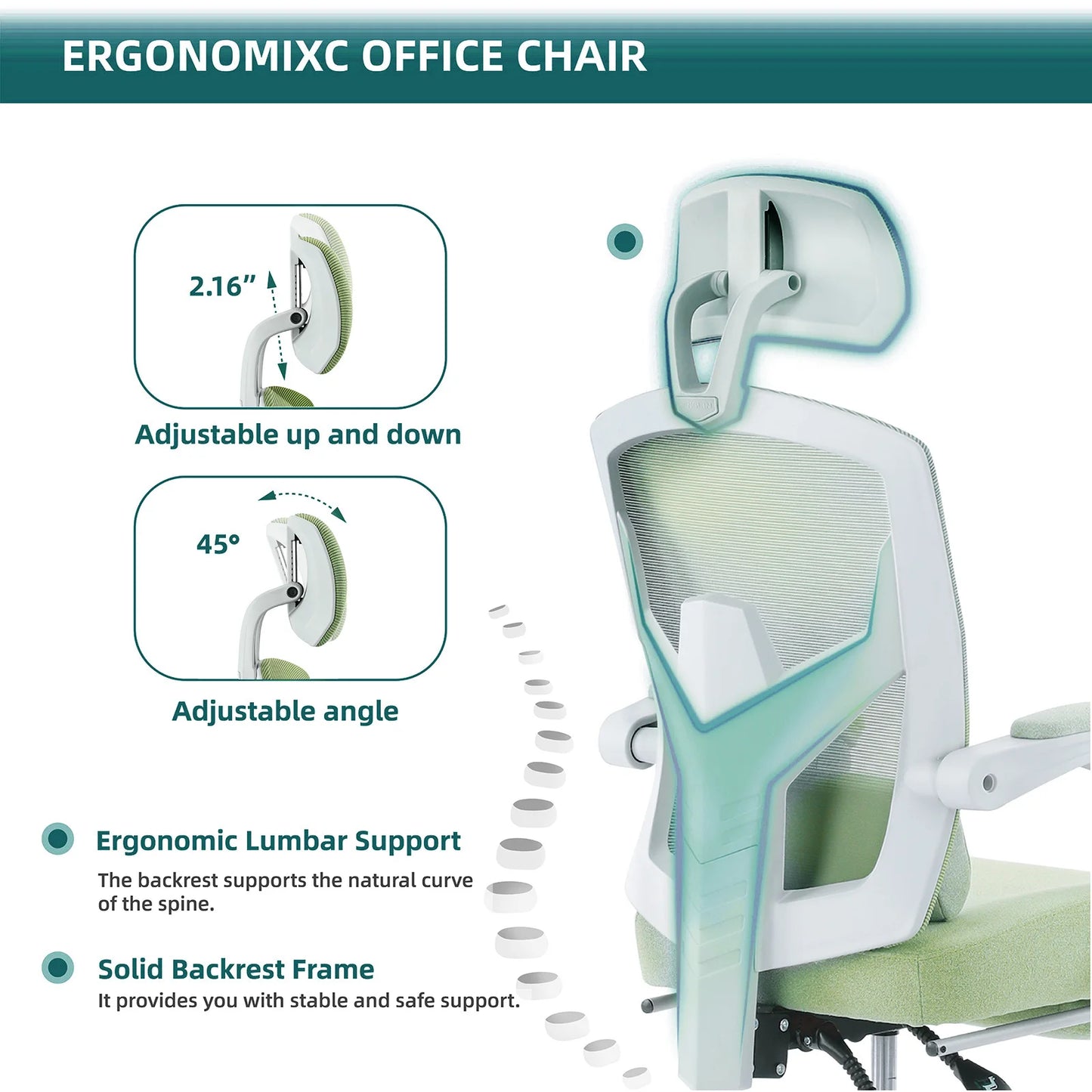 Ergonomic High-Back Mesh Office Chair with Footrest & Lumbar Support