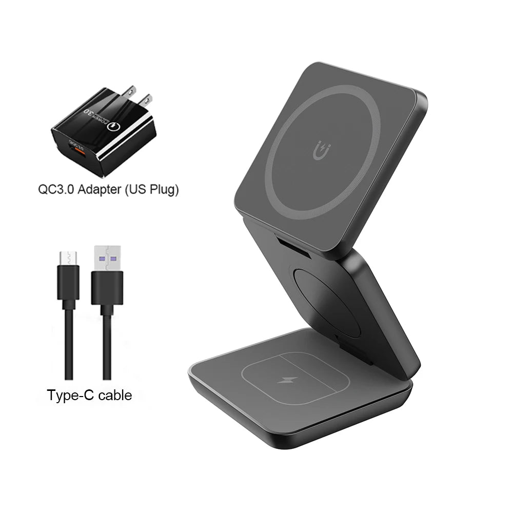 3-in-1 Foldable Magnetic Wireless Charging Station for Apple Devices - 20