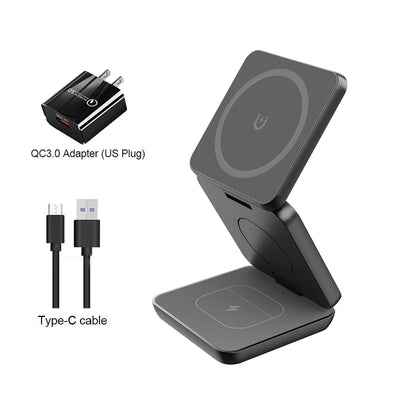 3-in-1 Foldable Magnetic Wireless Charging Station for Apple Devices