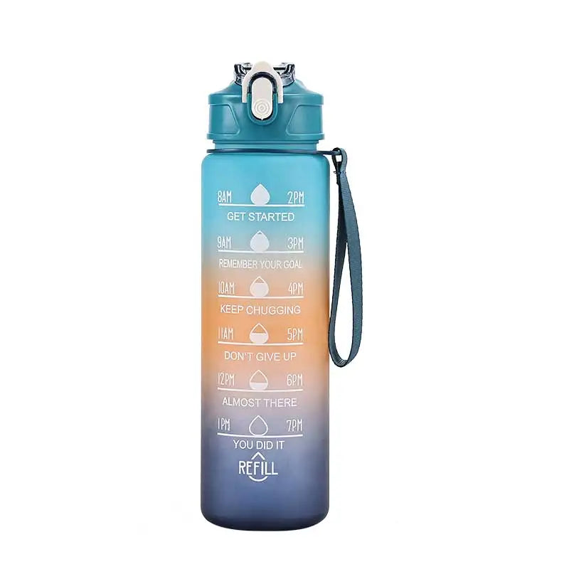 Motivational 750ml Sports Water Bottle with Time Marker & Leak-Proof Straw - 33