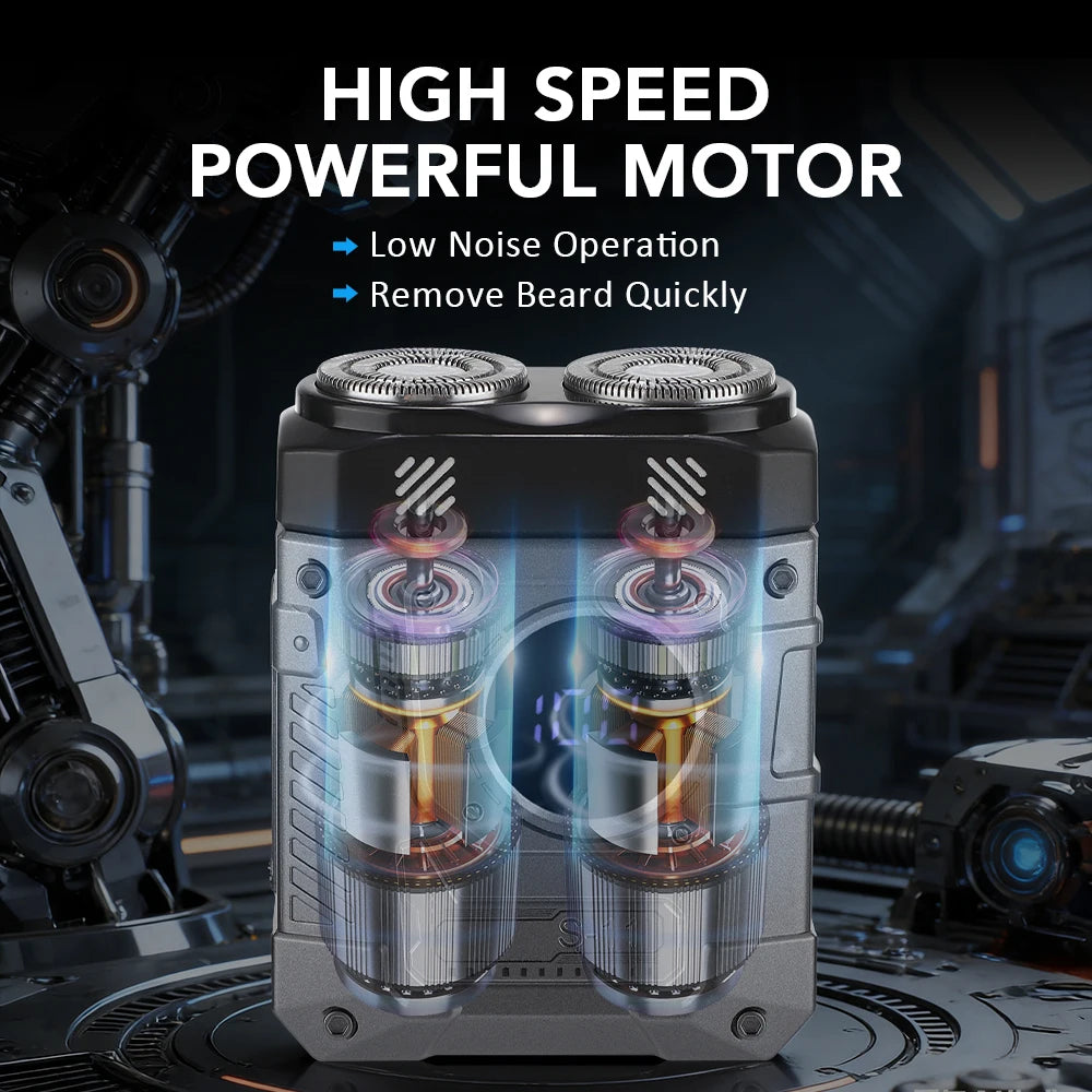 Portable Electric Shaver for Men with LED Display and USB Rechargeable Battery