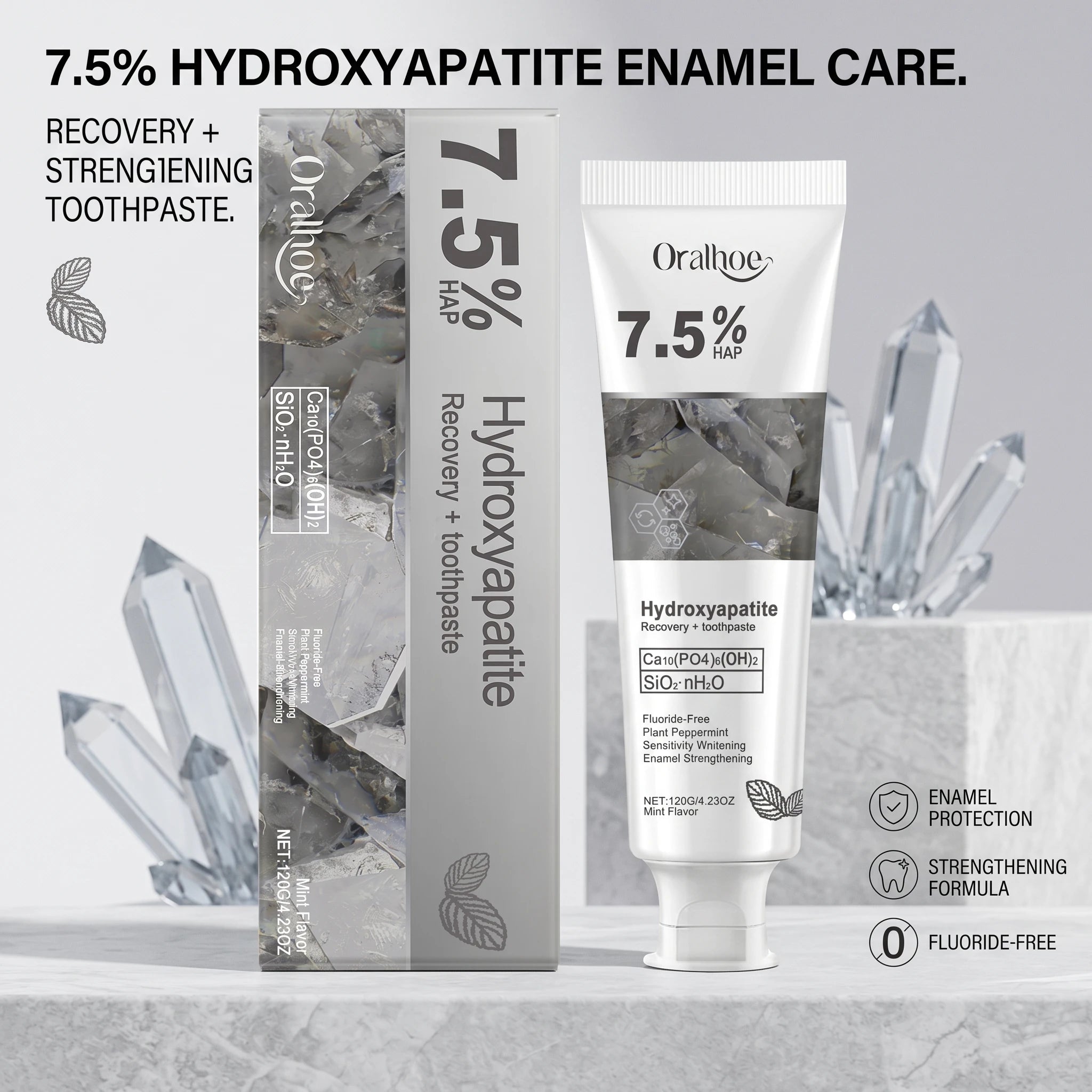 7.5% Hydroxyapatite Enamel Repair & Whitening Toothpaste - Sensitive Teeth Care - 12