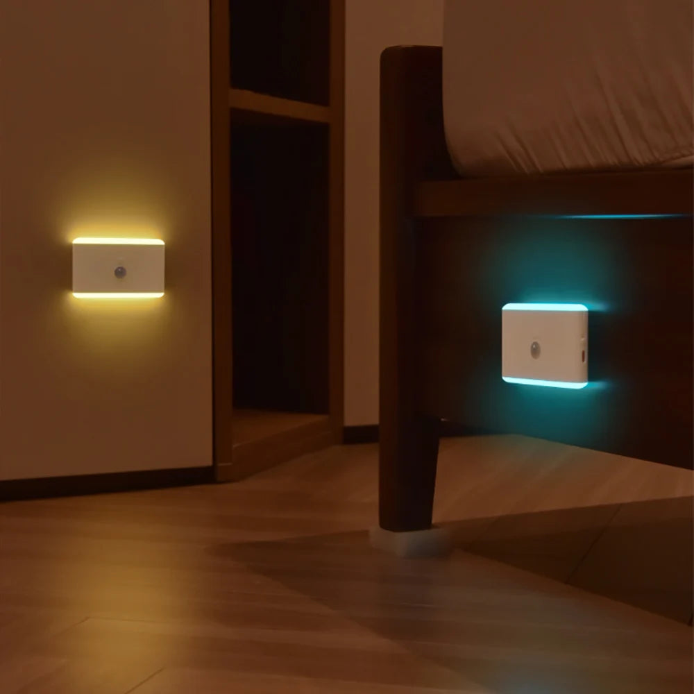 Rechargeable Motion Sensor LED Wall Sconce - Dimmable Color-Changing Night Light - 13