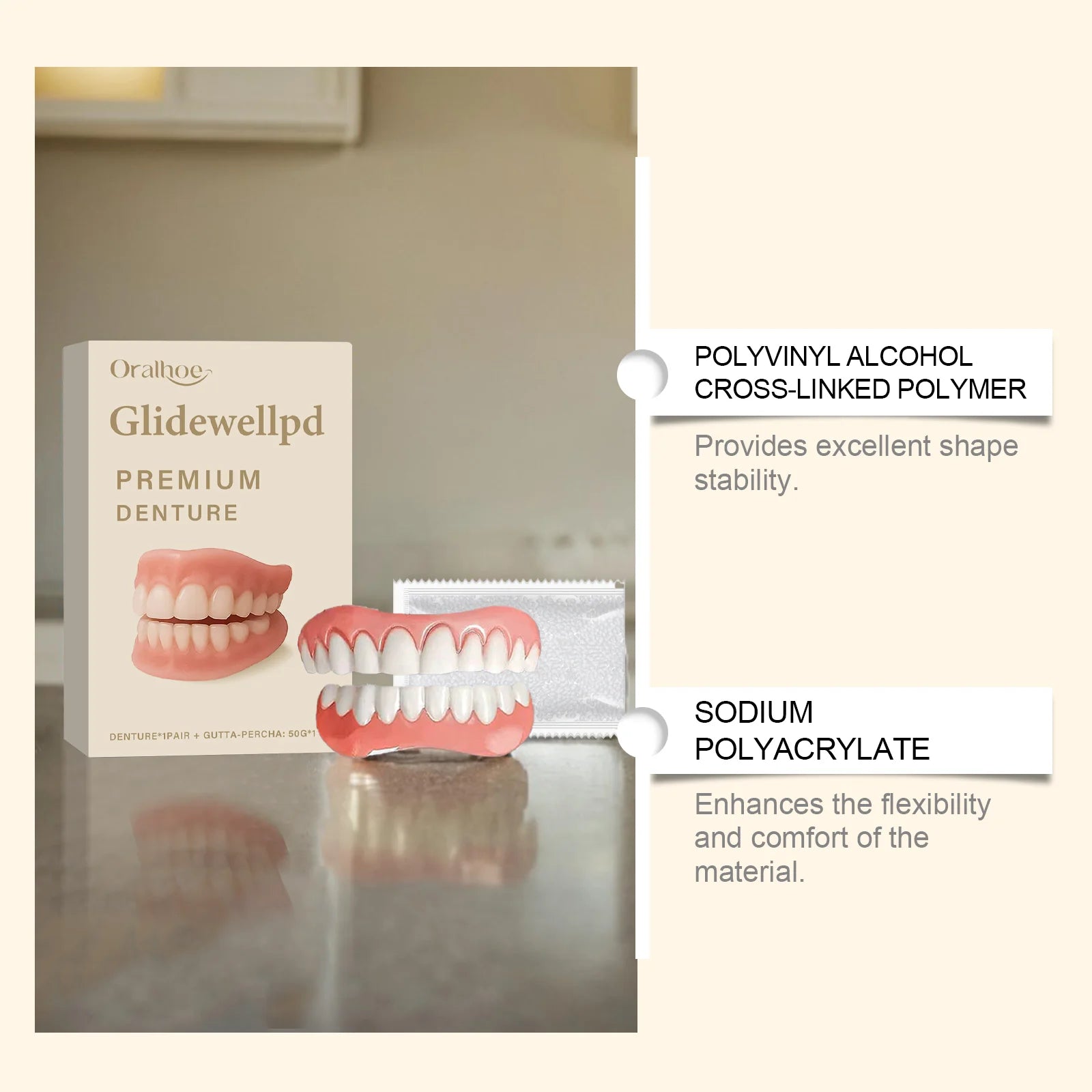Comfortable Temporary Silicone Denture Set for Instant Smile Restoration - 15