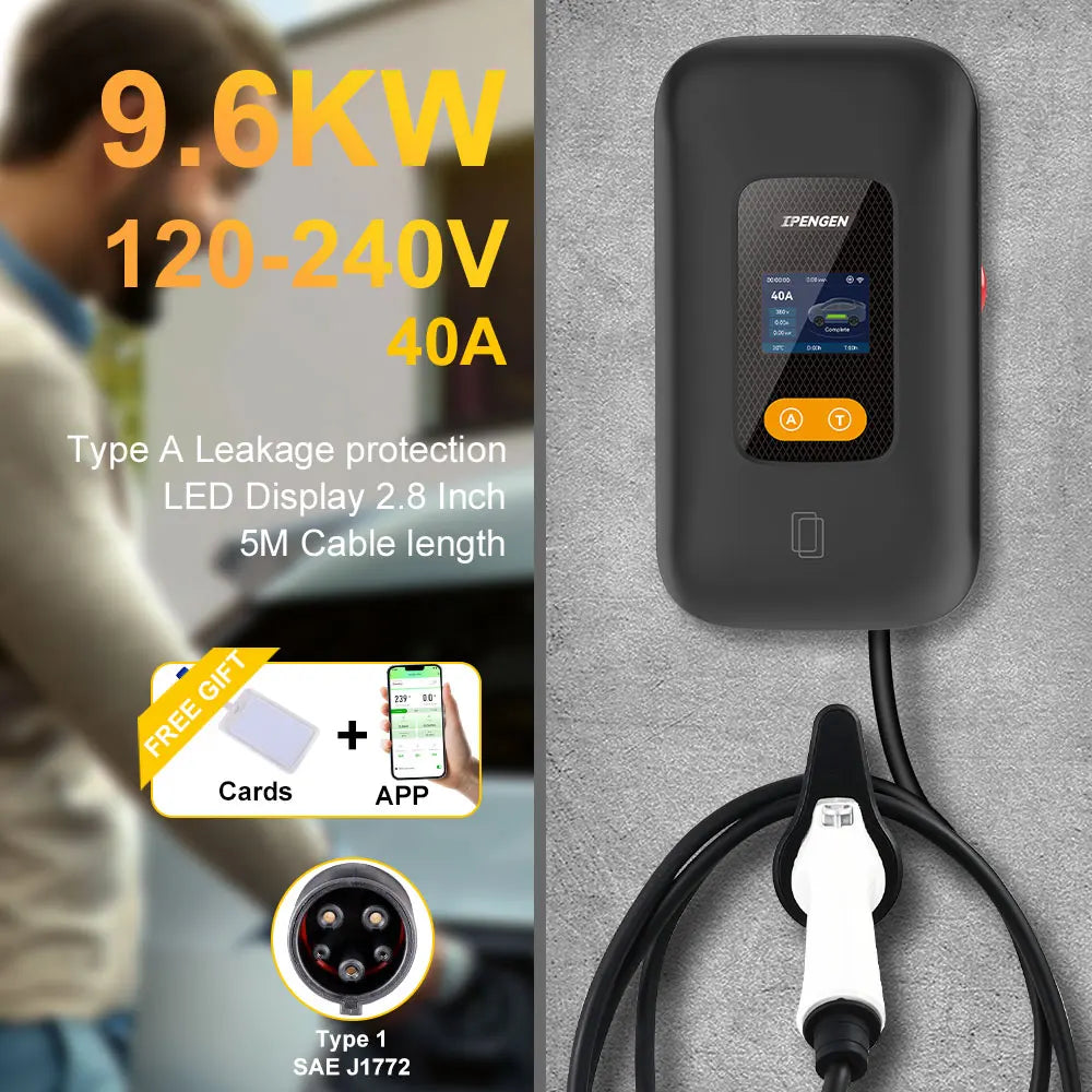 Type 1 EV Charging Station Wallbox – 7.6kW to 12kW Fast Home Charger - 20