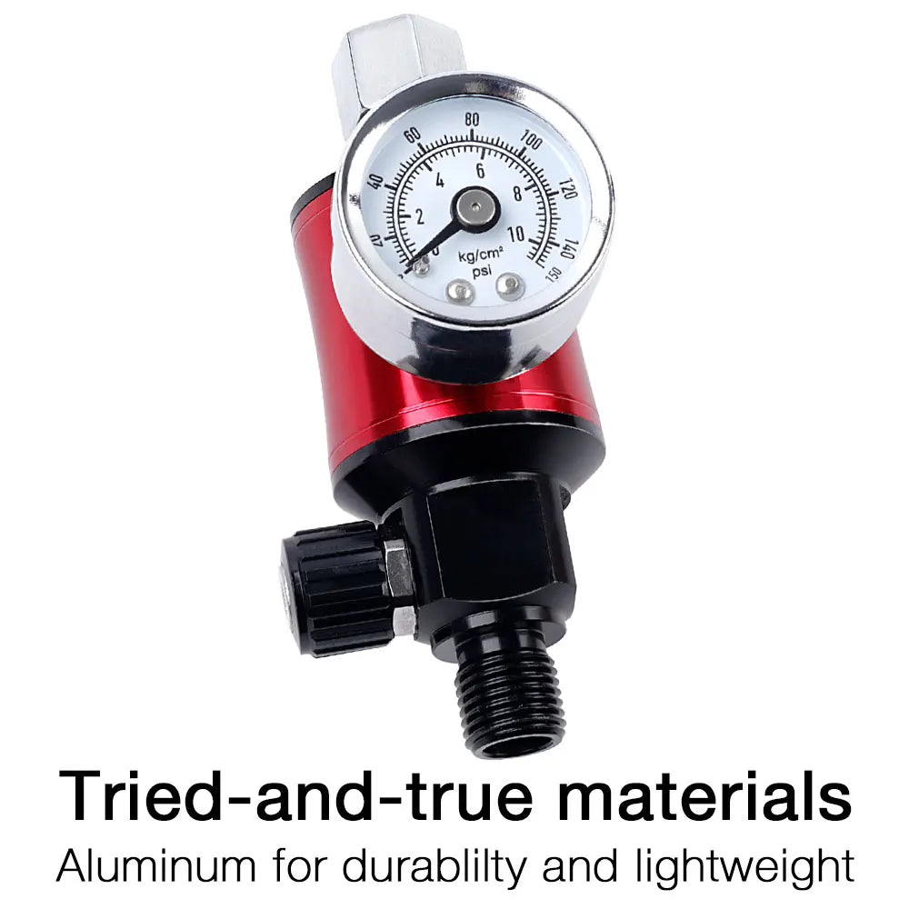 Spray Gun Air Pressure Regulator & Oil-Water Separator Filter Gauge - 150 PSI - 10