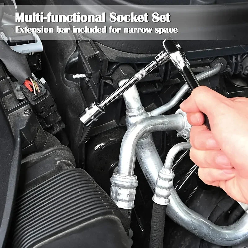 46-Piece 1/4" Drive Socket & Ratchet Wrench Set for Auto Repair & DIY - 10