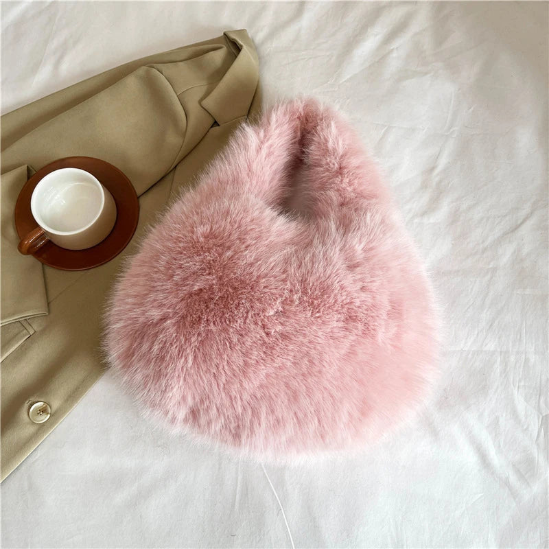Luxury Soft Plush Bucket Bag