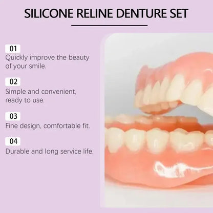 Silicone Denture Reliner Kit - Comfortable Temporary Teeth Whitening & Fit Set