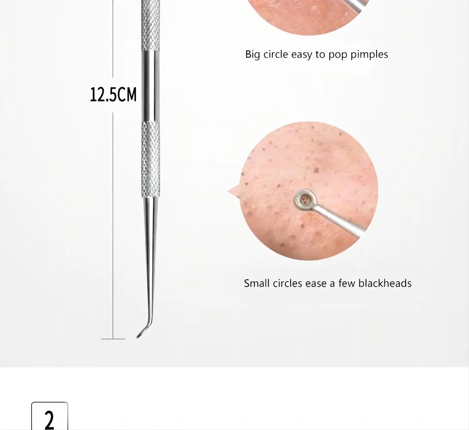 Professional Stainless Steel Blackhead Extractor & Pimple Popper Tool Kit - 12