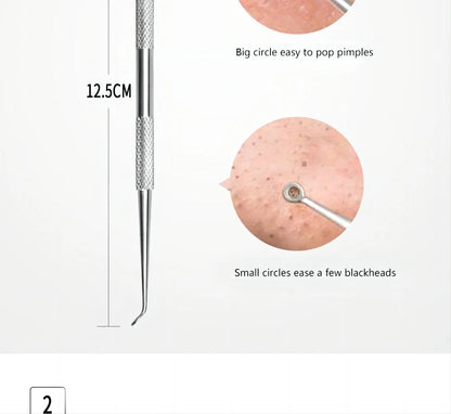 Professional Stainless Steel Blackhead Extractor & Pimple Popper Tool Kit