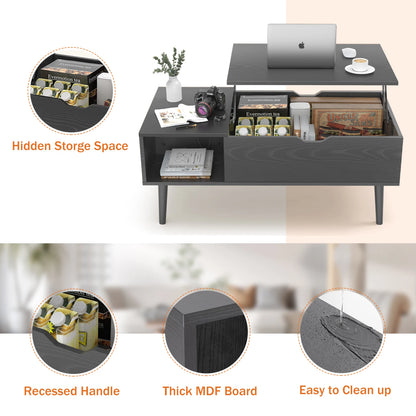 Modern Lift-Top Coffee Table with Hidden Storage & Adjustable Desk