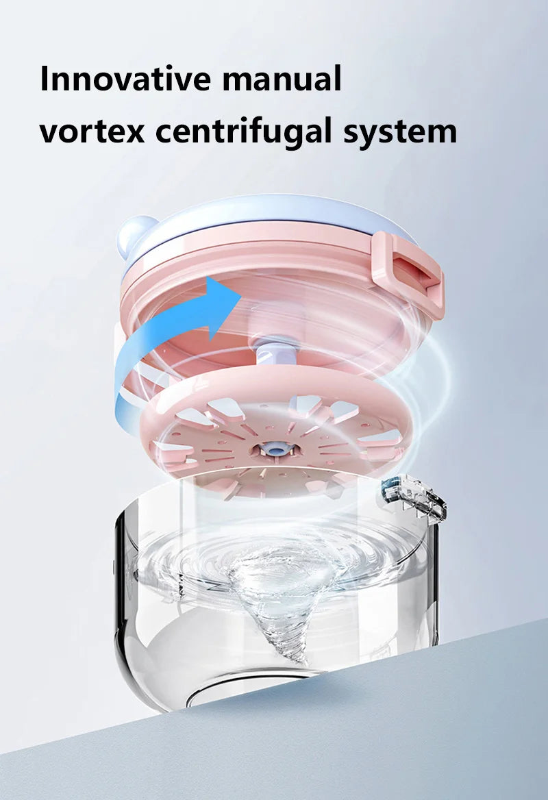 Rotary Denture Cleaning Case with Drainage Tray and Mirror