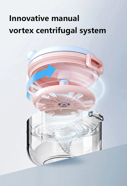 Rotary Denture Cleaning Case with Drainage Tray and Mirror