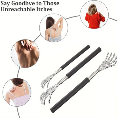 Telescopic Stainless Steel Back Scratcher - Portable Extendable Massager