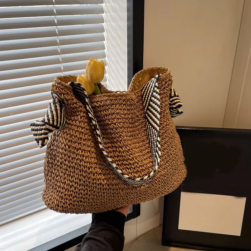 Luxury Woven Straw Beach Tote