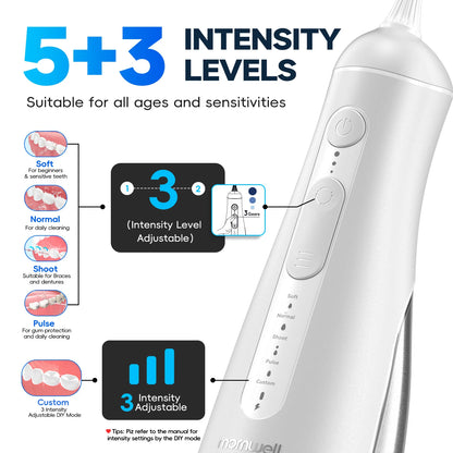 Portable Cordless Water Flosser - Rechargeable Oral Irrigator for Deep Teeth Cleaning