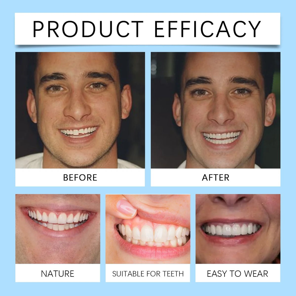 Comfortable Silicone Denture Set for Natural Looking Smile and Improved Chewing