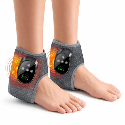 Wireless Heated Ankle & Foot Massager with Vibration Therapy for Pain Relief