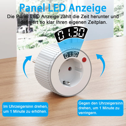 EU Standard 24-Hour Digital Rotary Countdown Timer Socket 3680W