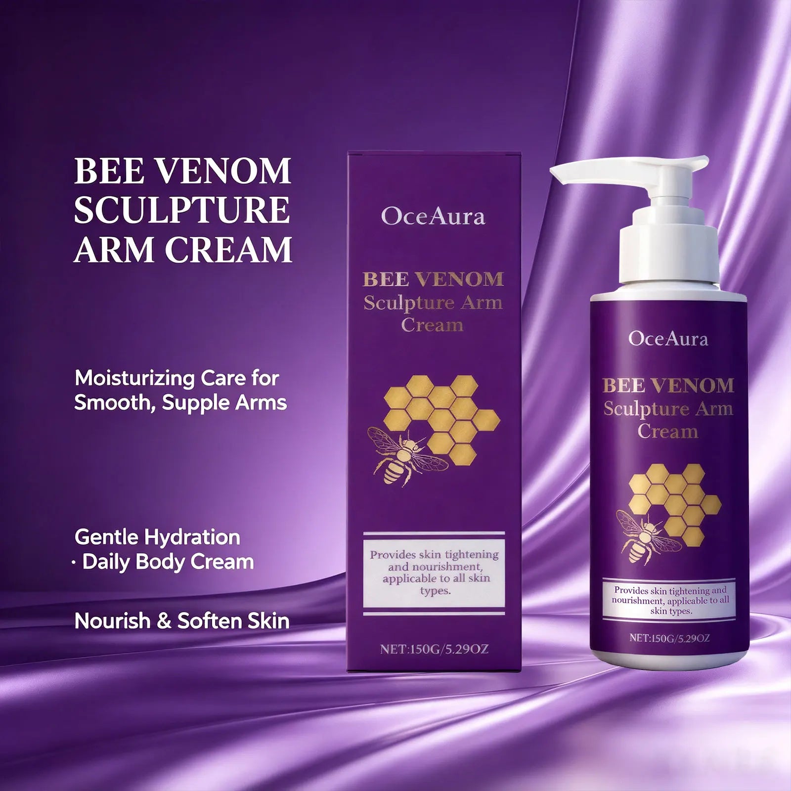 Bee Venom Firming Arm Cream - Anti-Sagging Body Sculpting & Moisturizing Lotion - 3