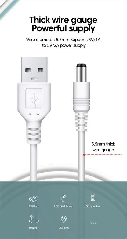 USB to 12V DC Power Boost Cable for WiFi Routers, Modems & Fans