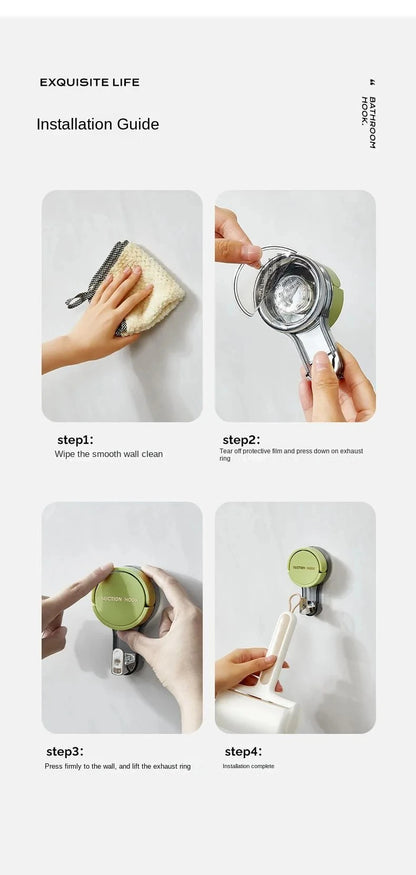 Heavy Duty Vacuum Suction Hooks | Traceless No-Drill Wall Hooks