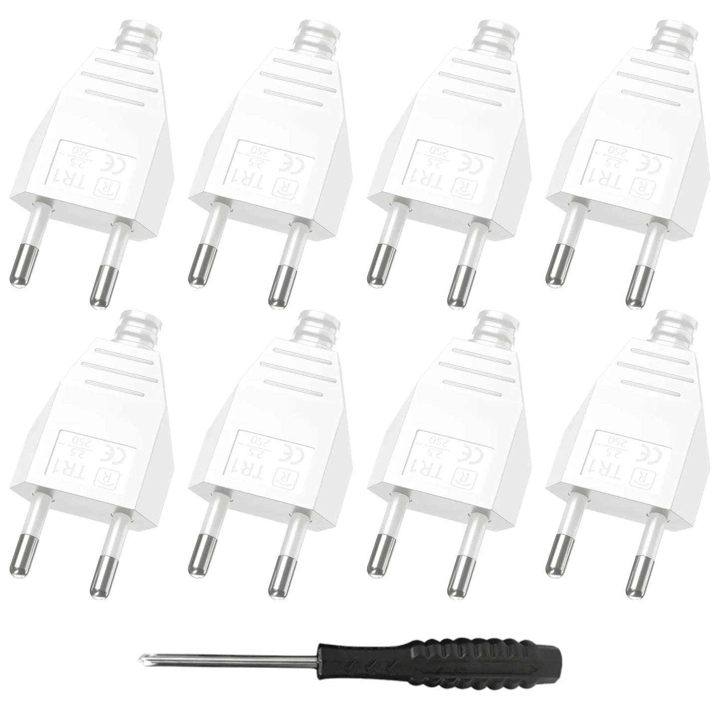 EU Plug Adapter Repair Kit - 250V Rewireable Schuko Power Connector
