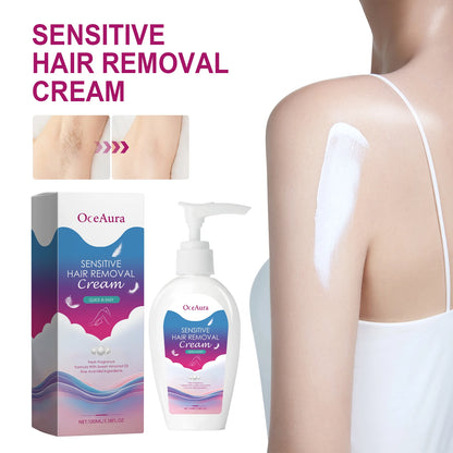 Painless Hair Removal Cream for Men & Women - Fast-Acting Gentle Depilatory