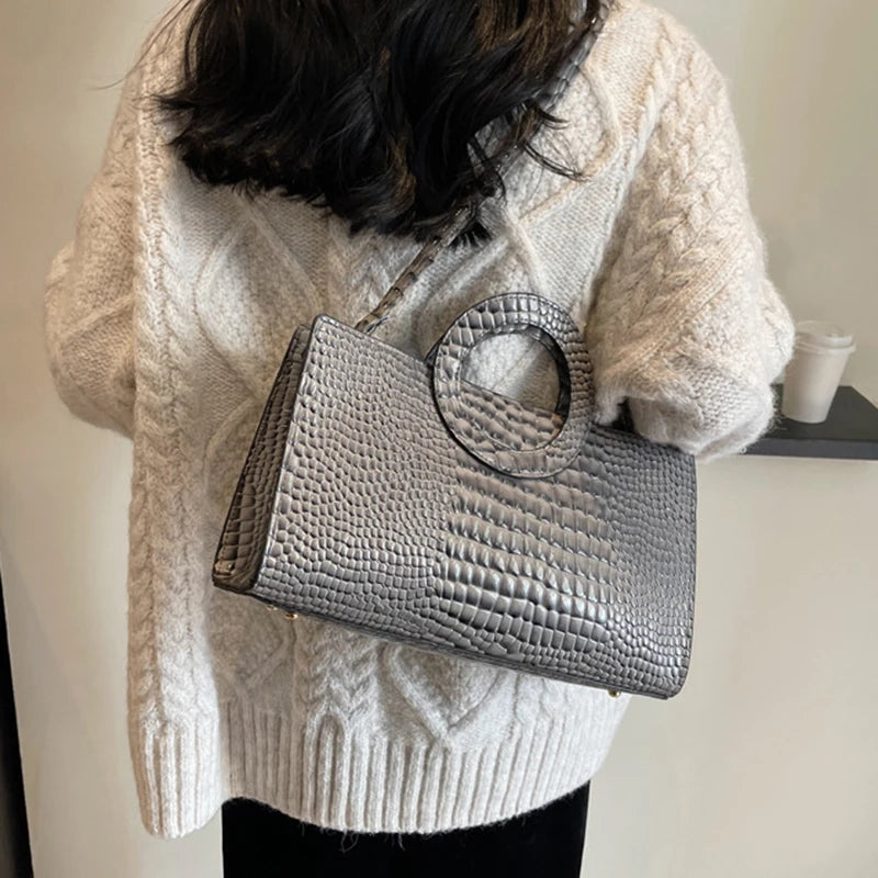 Luxury Crocodile Pattern Tote