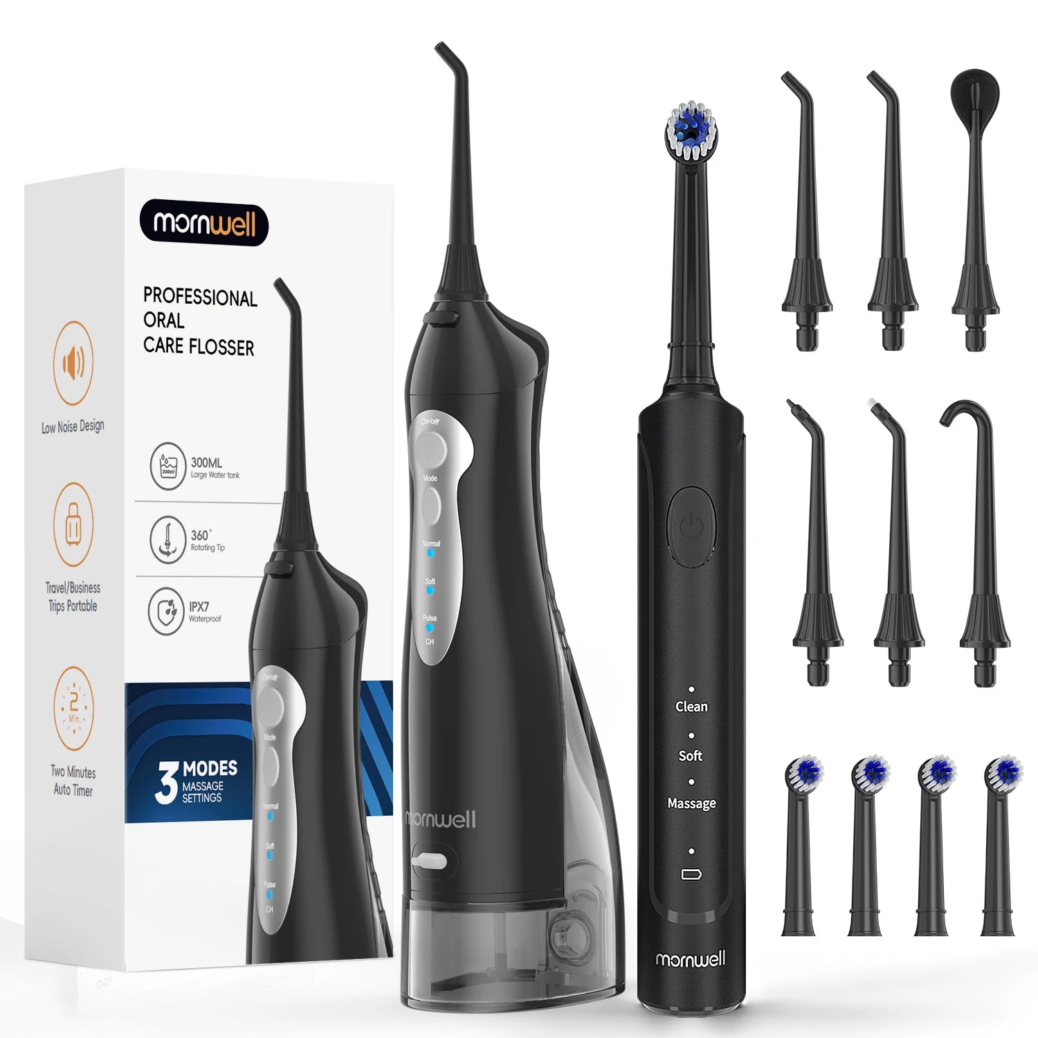 Portable Water Flosser and Electric Toothbrush Dental Care Set - 19