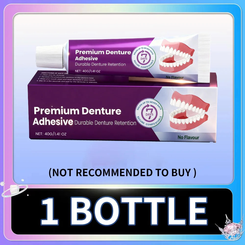 Premium Denture Adhesive Cream - Long-Lasting 96-Hour Hold for Comfortable Fit