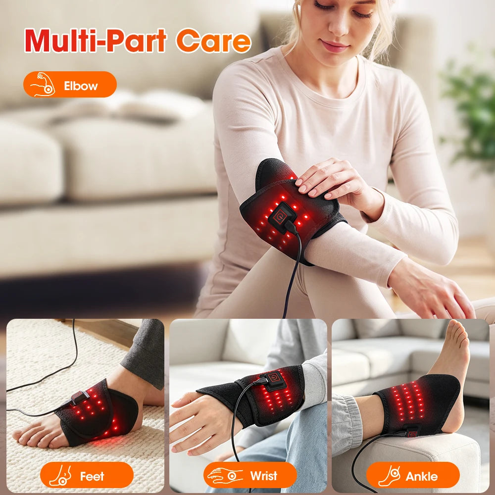 3-in-1 Red Light Therapy Wrap with Heating for Ankle, Wrist, and Foot Pain Relief