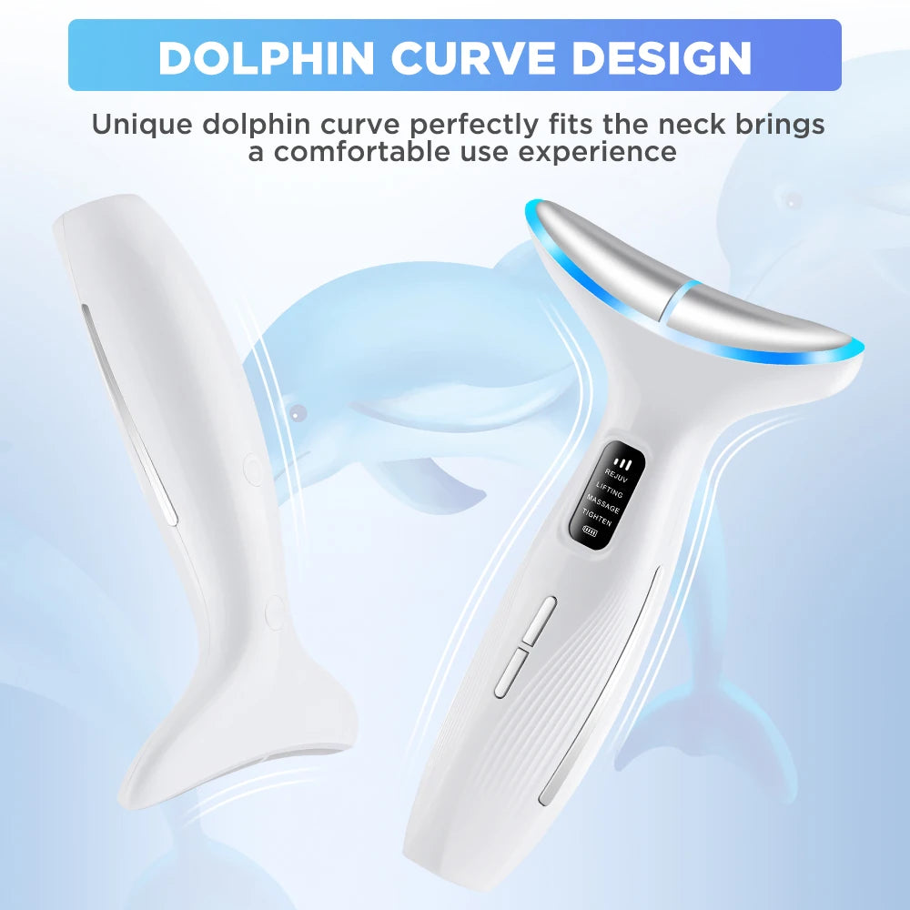 LED Light Therapy Face & Neck Lifting Massager - Anti-Aging Skin Tightening Tool - 20
