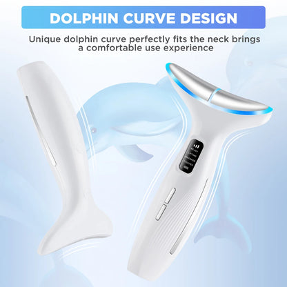 LED Light Therapy Face & Neck Lifting Massager - Anti-Aging Skin Tightening Tool