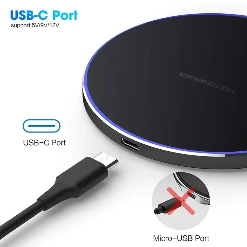 15W Fast Wireless Charging Pad - Slim Qi-Certified Charger for All Devices - 2