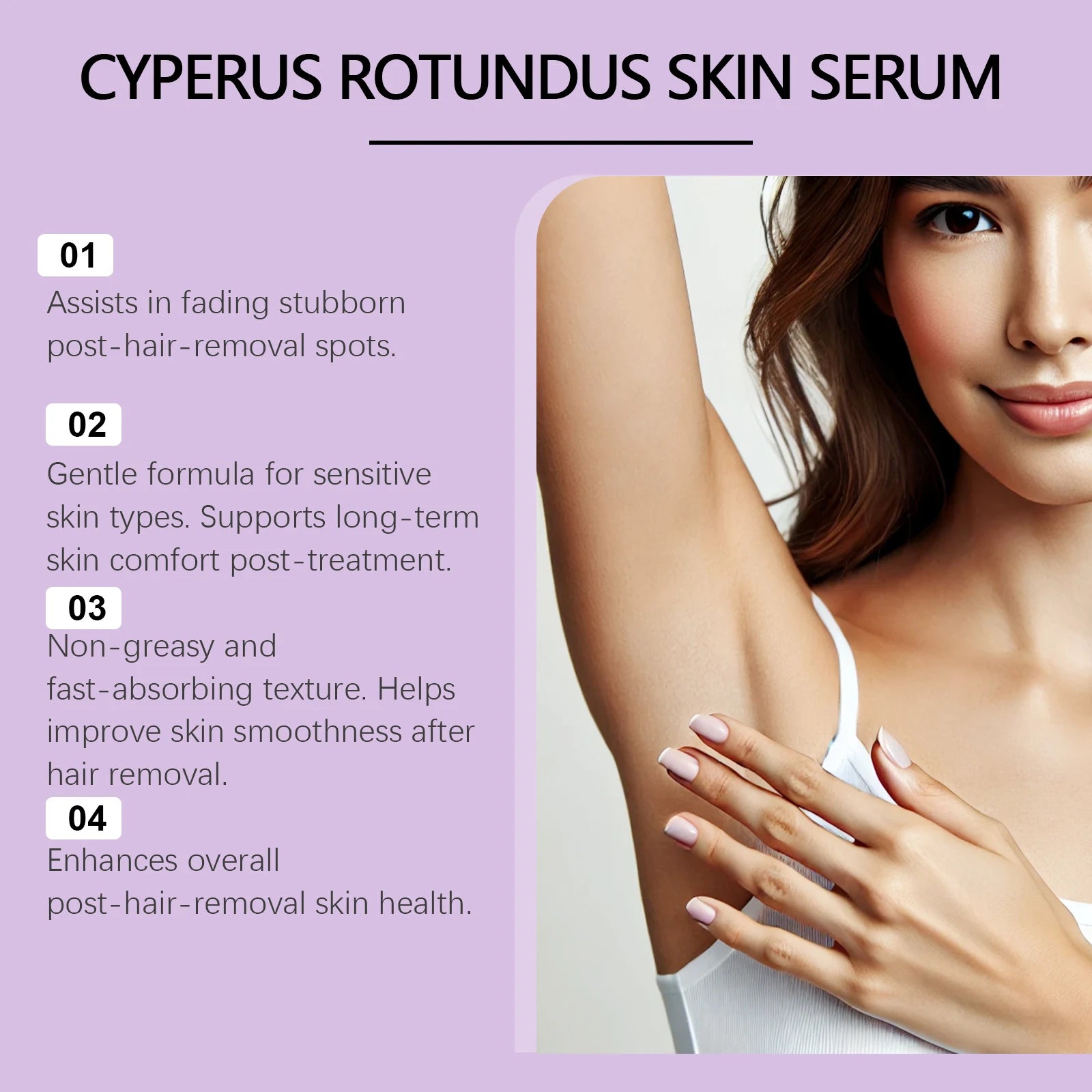 Cyperus Rotundus Skin Serum: Hair Regrowth Inhibitor & Post-Wax Soothing Essence - 10