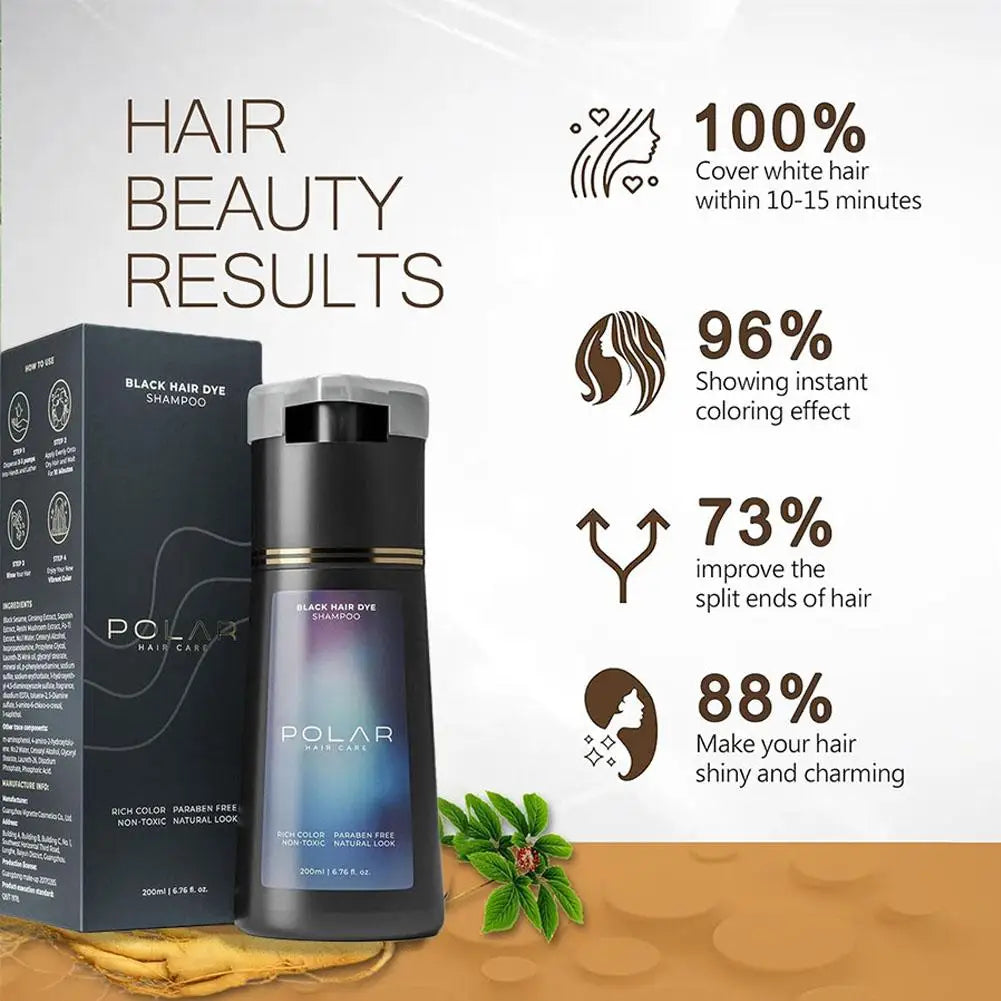 Natural Hair Dye Shampoo for Gray Hair - 10-Minute Color & Repair (200ml) - 2