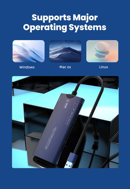 6-in-1 USB & Type-C Memory Card Reader - Fast Data Transfer for All Cards